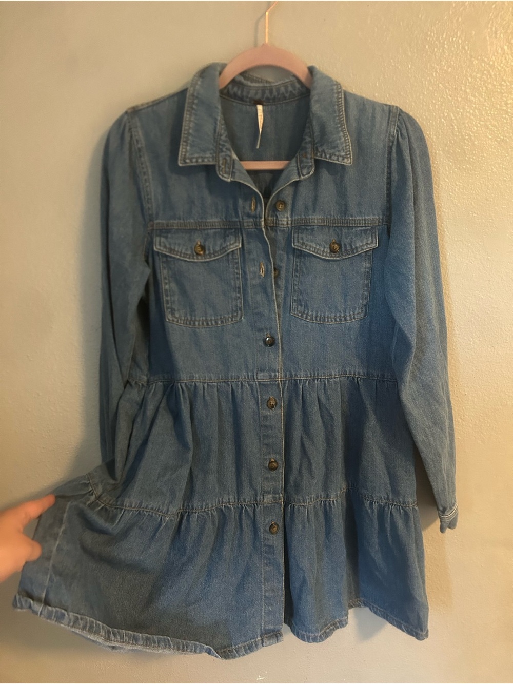 Free people Nicole denim tiered shirt dress - Picture 8 of 10